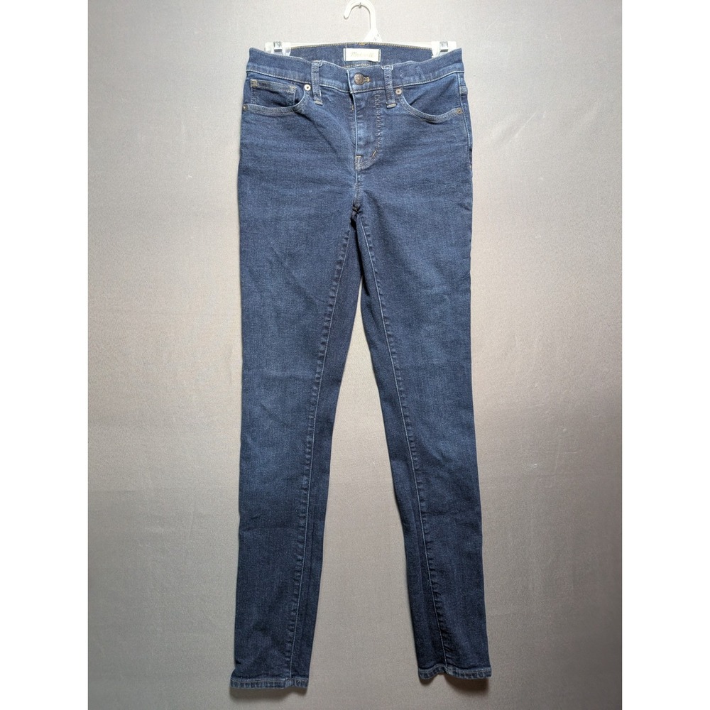 Madewell Skinny Jeans Womens 25 Blue Denim Comfort Mid Rise Whiskered Streetwear
